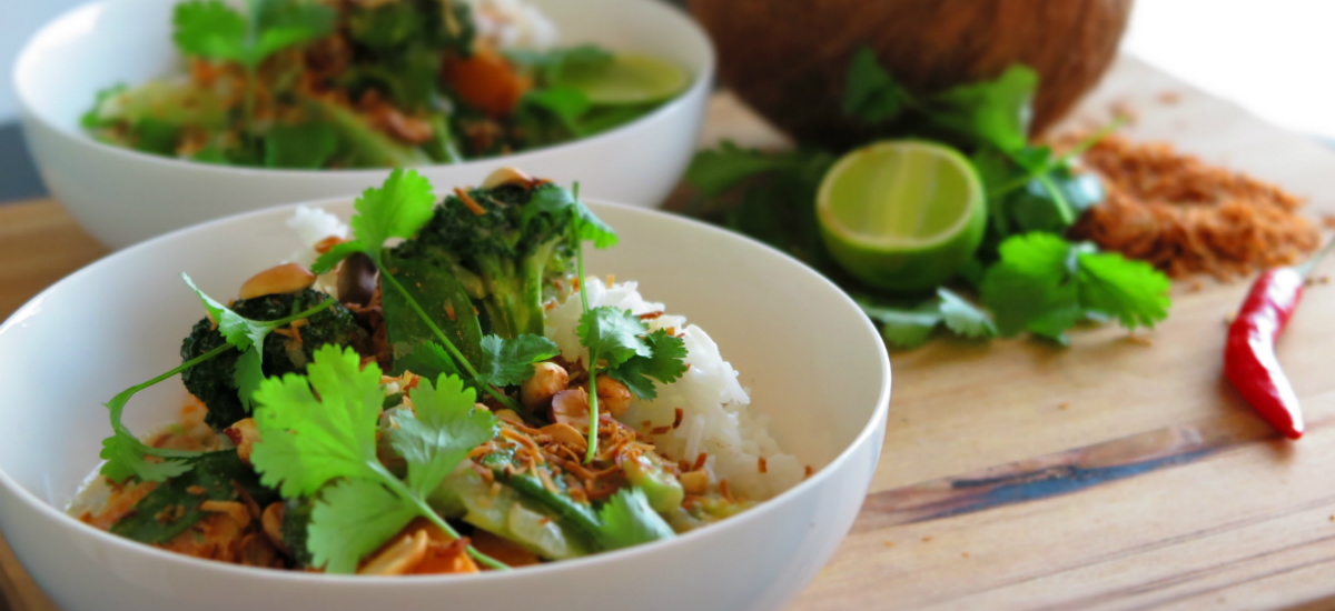 Lemongrass coconut curry with aged basmati rice