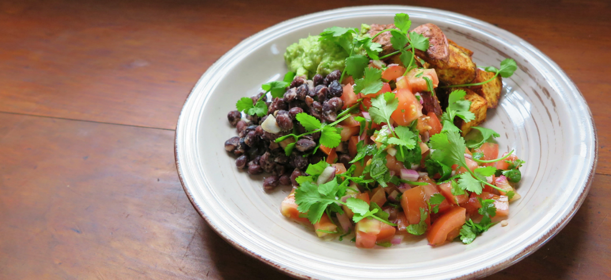 Spiced kumara taco bowl