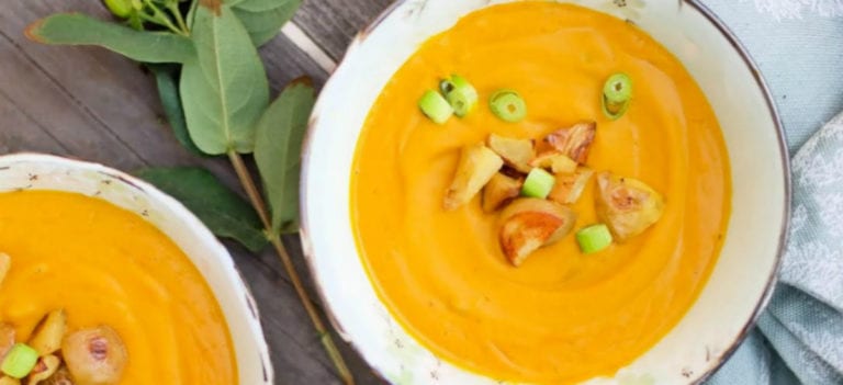 Thai coconut butternut squash soup with Bellbird bread