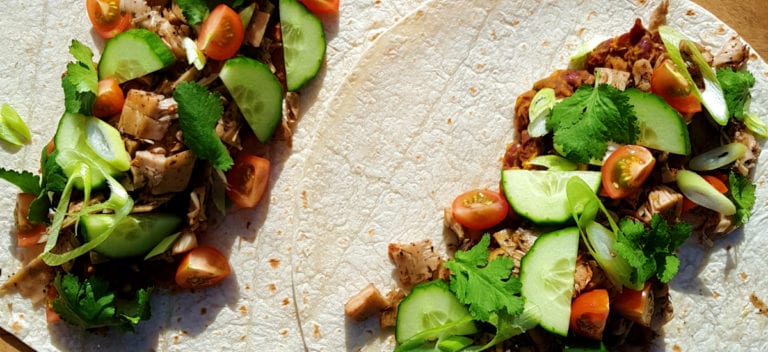 Jamaican jerk jackfruit wraps