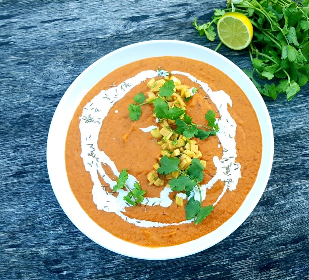 Kumara and black bean soup