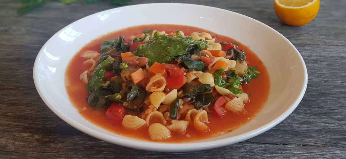 Minestrone with Winter pesto