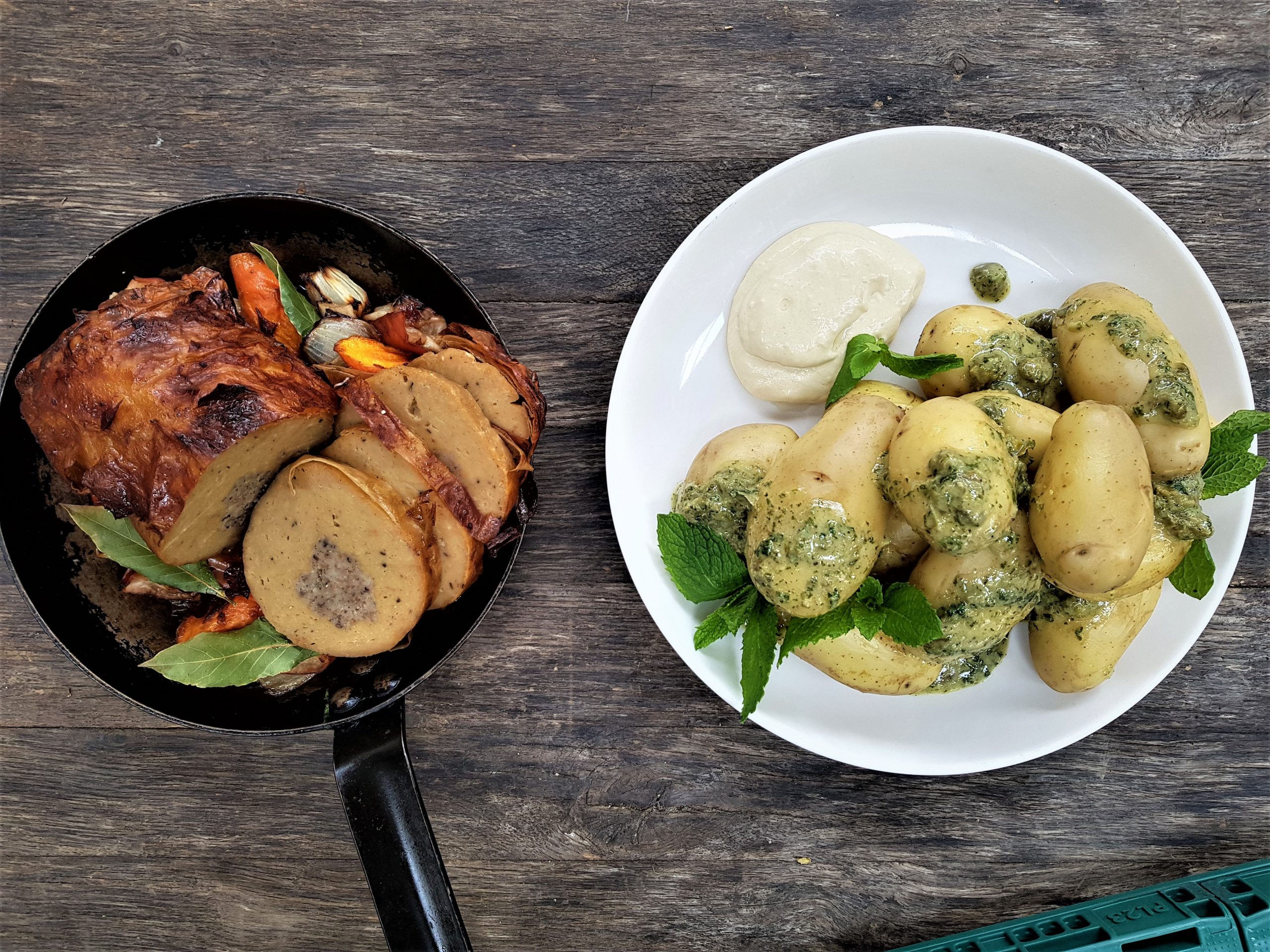 Grater Goods Furkey and new potatoes, mint & celery verde with smoked aioli