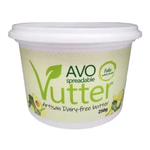 Vutter avo spreadable vegan butter 250g tub made in New Zealand