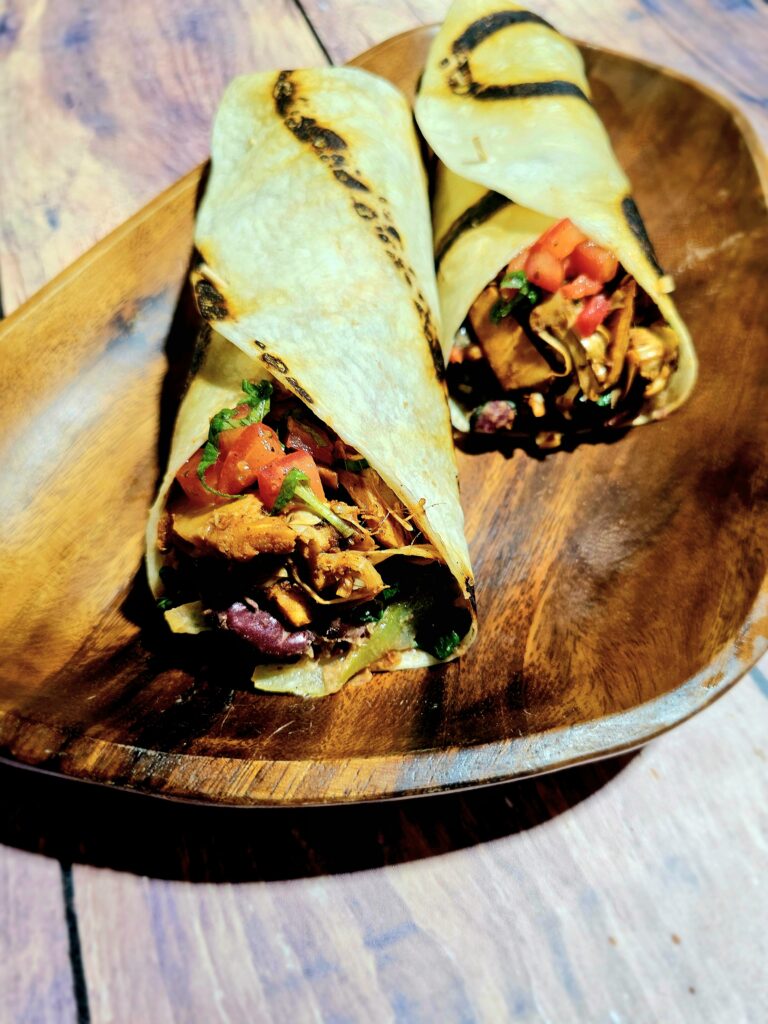 Jamaican jerk jackfruit wrap